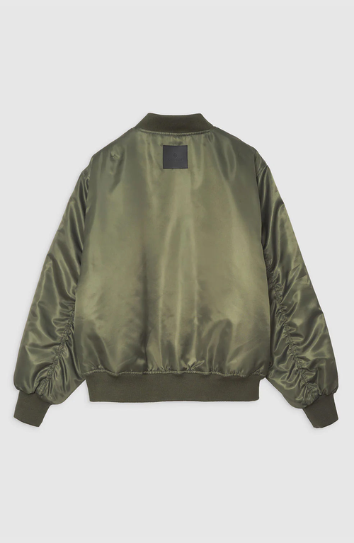 Anine Bing Leon Bomber In Green Polyester In Green