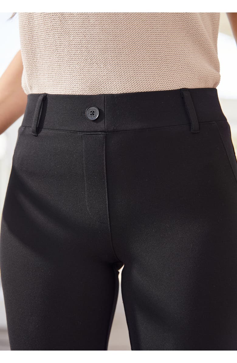 Betabrand Classic Kick Flare Crop Pant Stretch Ponte, Alternate, color, Black