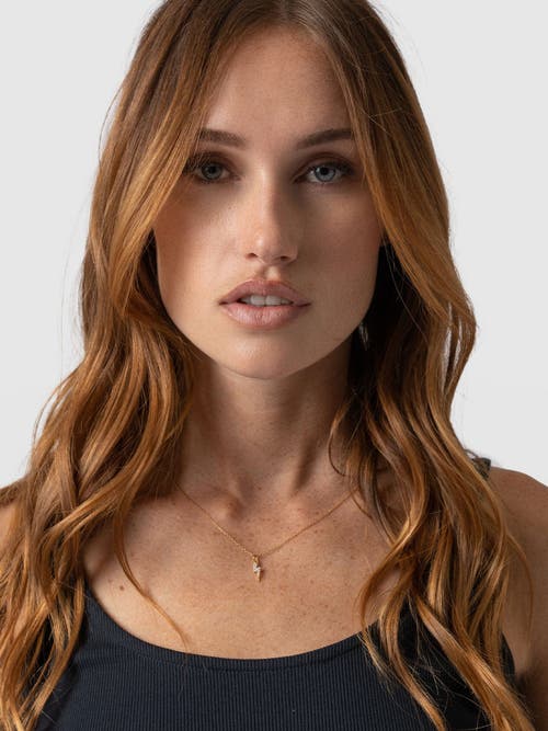 Saint + Sofia Astral Lightning Charm Necklace In Gold