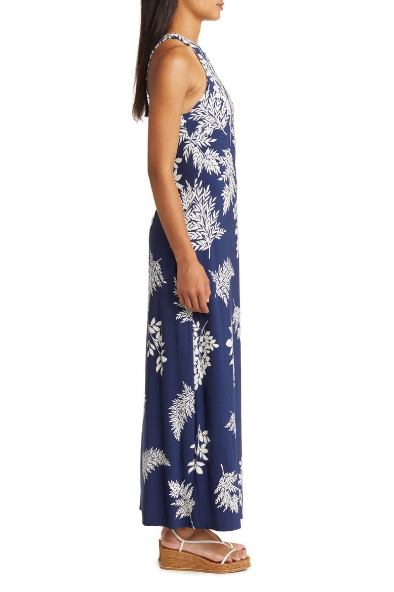 Jasmina Whisper Fronds Maxi Dress, Alternate, color, ISLAND NAVY