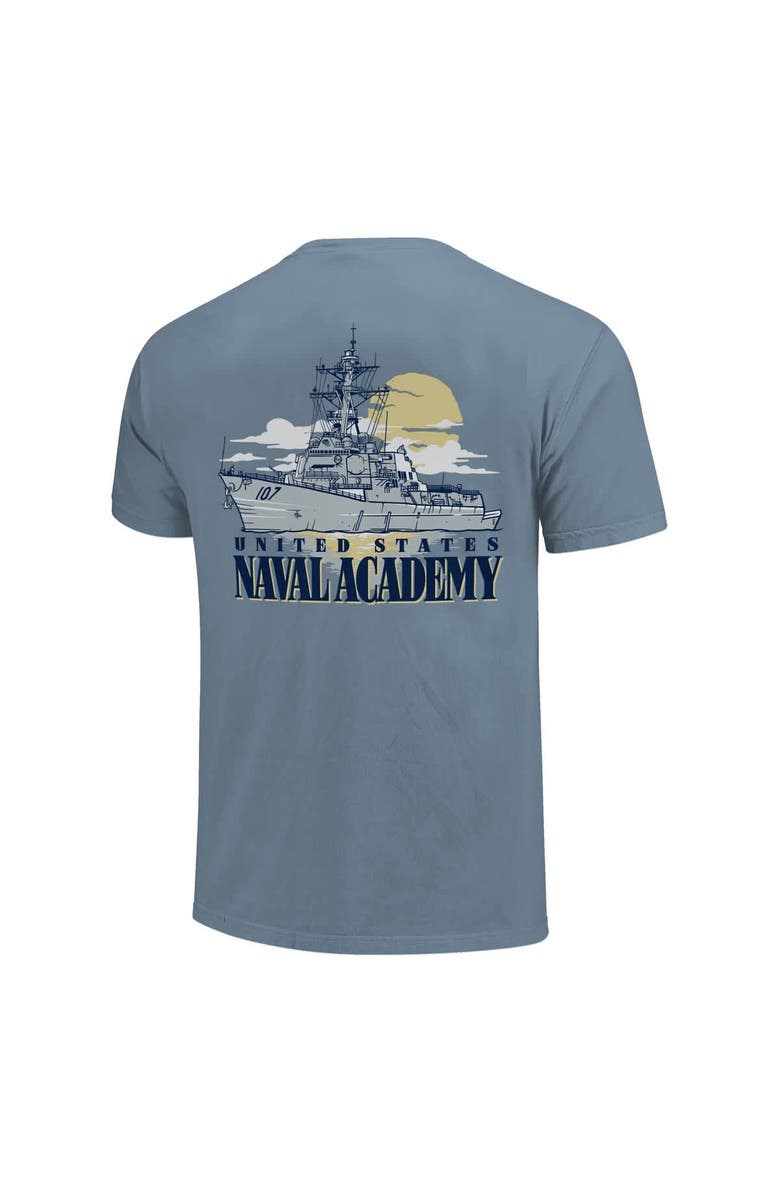 IMAGE ONE Unisex Image One  Blue Navy Midshipmen Hyper Local Naval Ship Sunset T-Shirt, Alternate, color, Blue