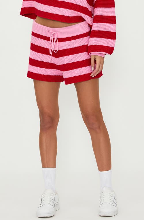 Beach Riot Balboa Cotton Cover-Up Shorts in Candy Cane Stripe 