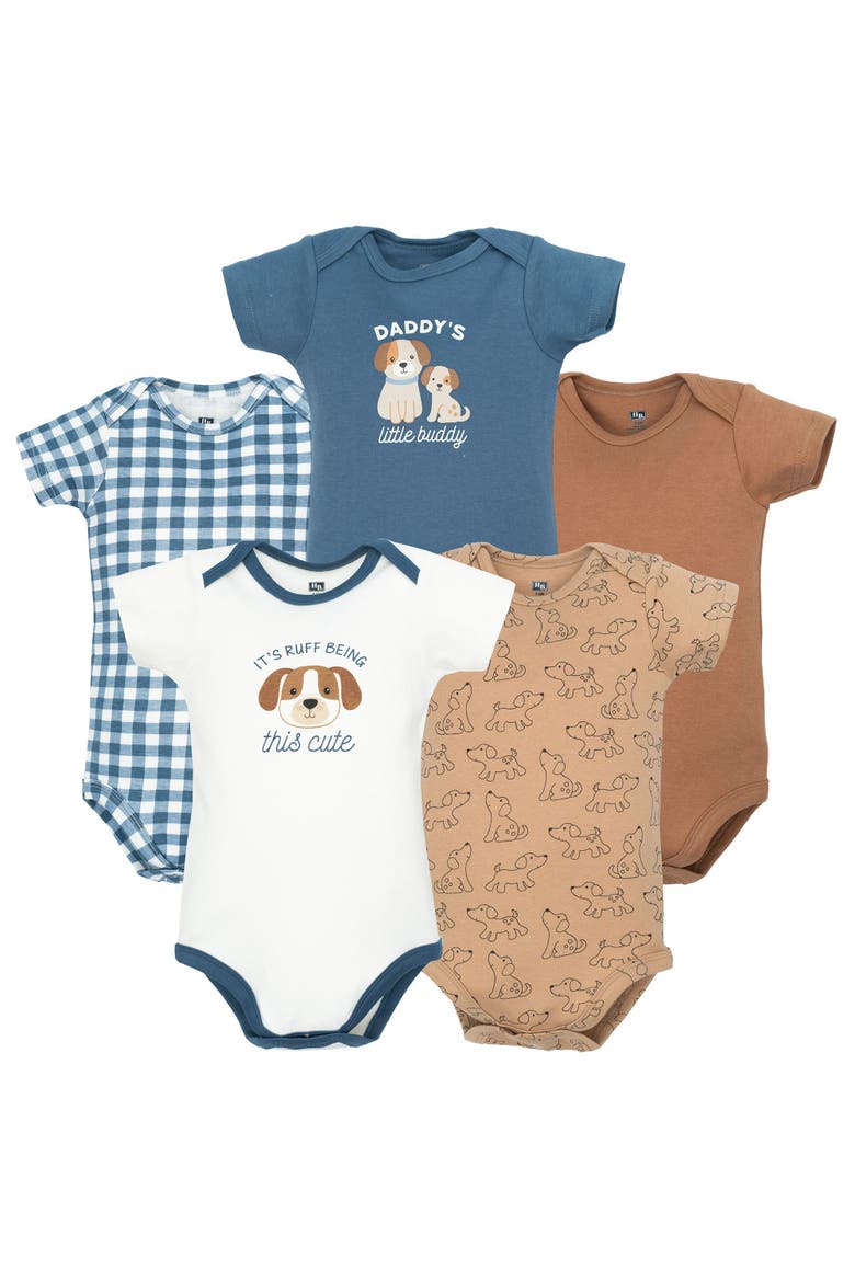 Comfortable Cotton Bodysuits 5pk, Main, color, Ruff Being Cute Dog