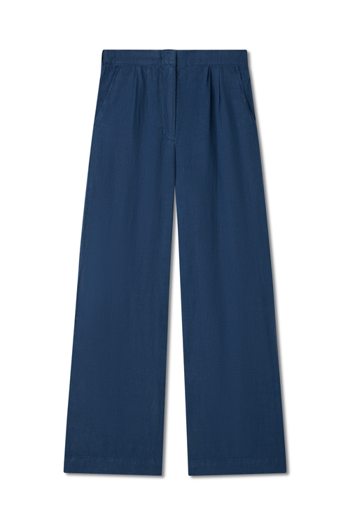 Vir Vita Marina Linen Trouser In Blue