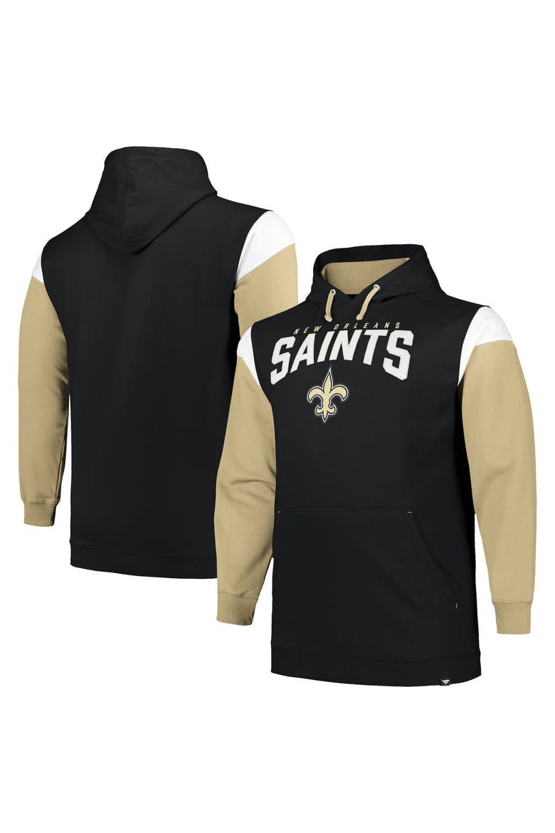 Men's Profile Black New Orleans Saints Big & Tall Trench Battle Pullover Hoodie, Main, color, Black