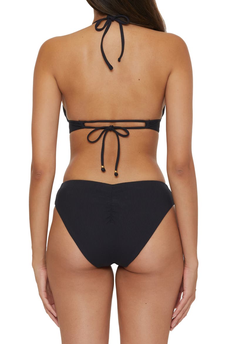 Modern Edge Ribbed Hipster Bikini Bottoms, Alternate, color, BLACK