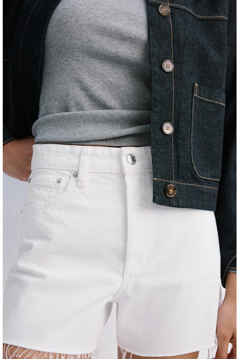 Cutoff Denim Shorts, Alternate, color, WHITE