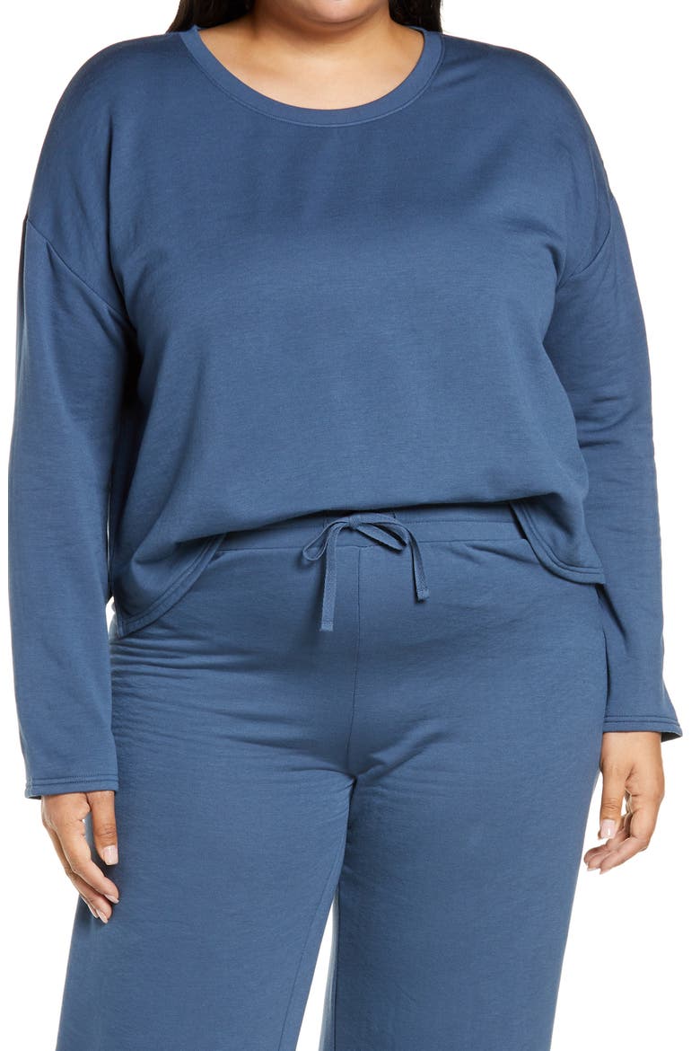 All Weekend Crop Sweatshirt, Main, color, NAVY DENIM