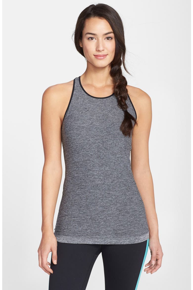 'Radiance' Layer Over Seamless Tank, Main, color, BLACK