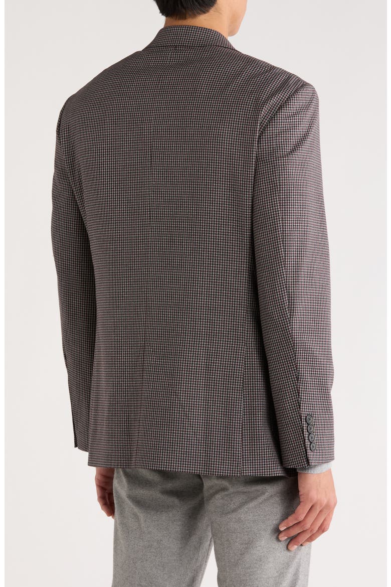 Gingham Knit Sport Coat, Alternate, color, BURGUNDY- BLACK GINGHAM