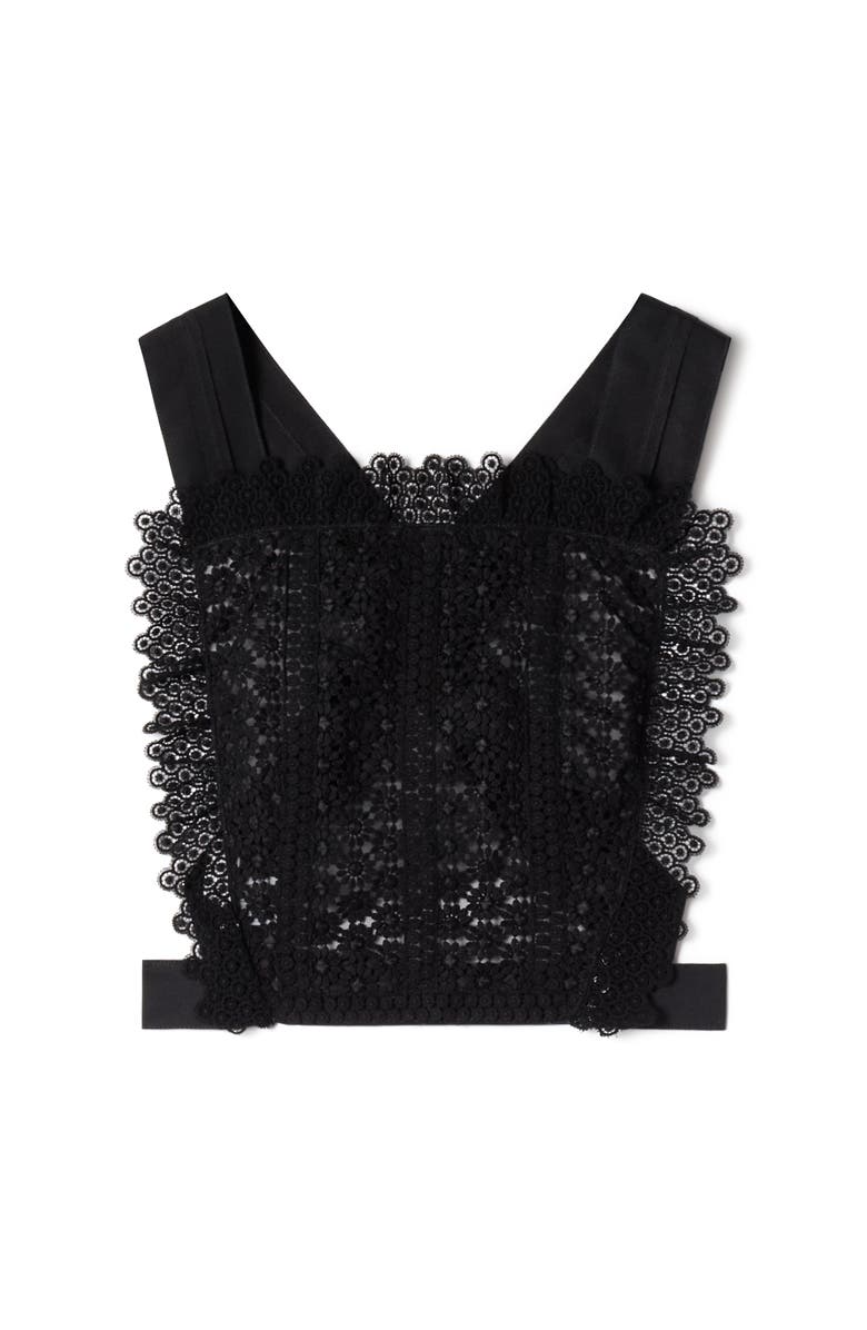 Lanvin Black Guipure Bib, Alternate, color, Black