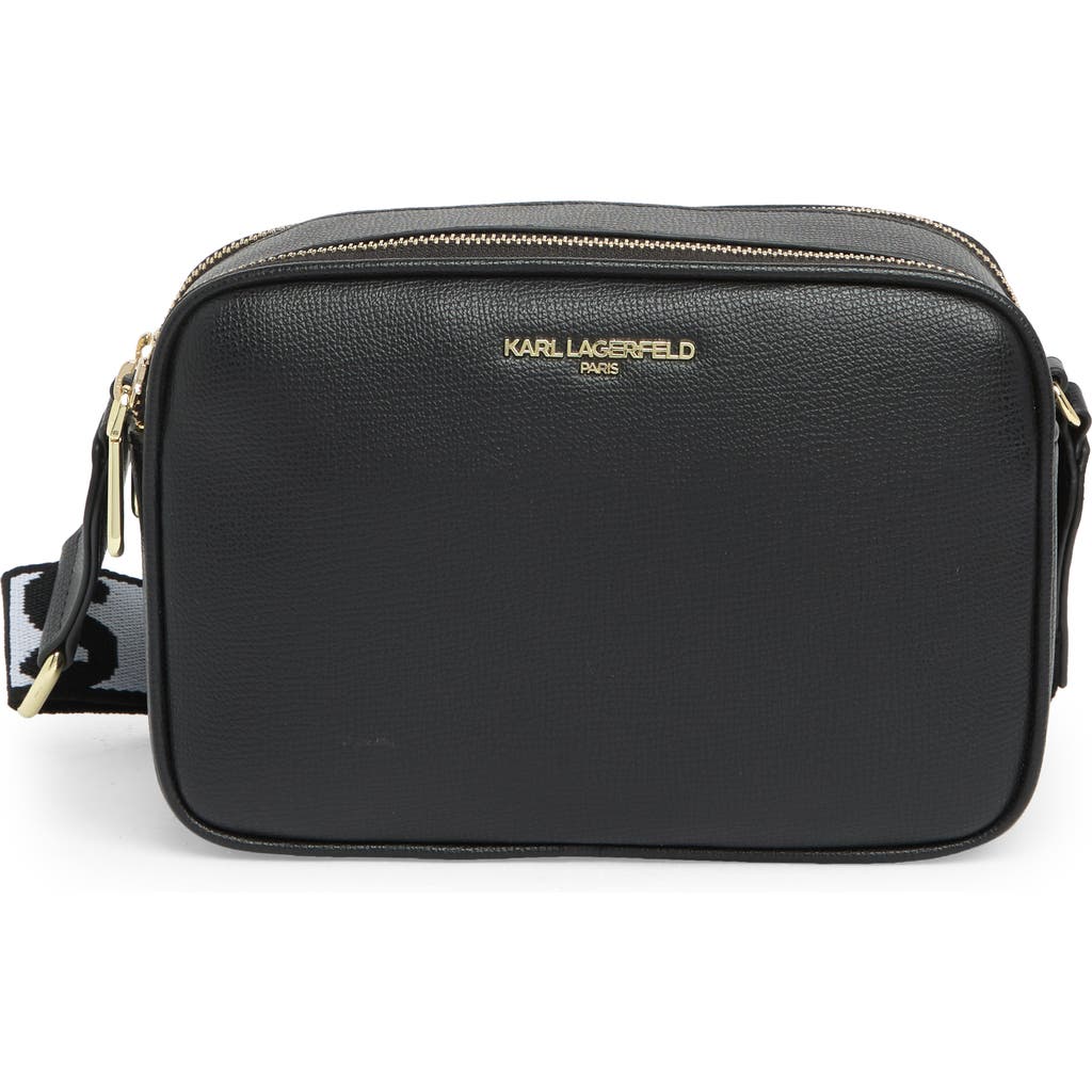 Karl Lagerfeld Paris Maybelle Camera Crossbody Bag In Black/gold