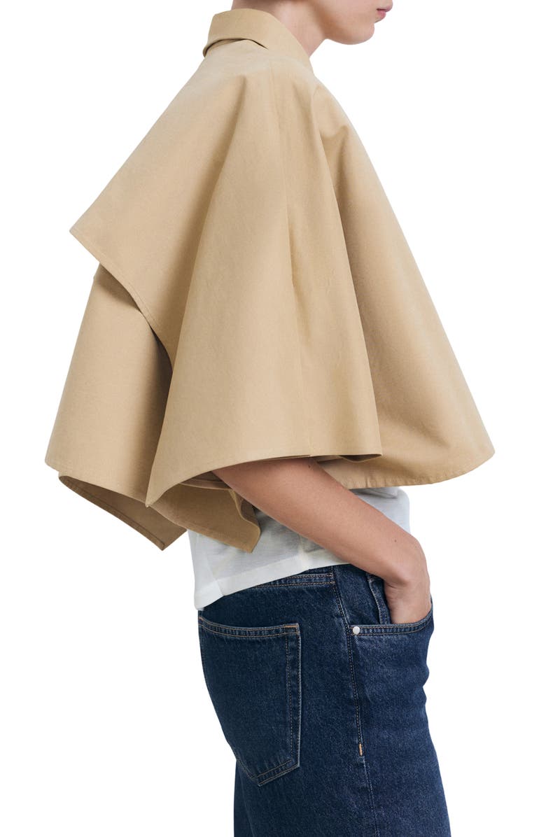 MANGO Cape Cotton Blend Trench Jacket, Alternate, color, Medium Brown