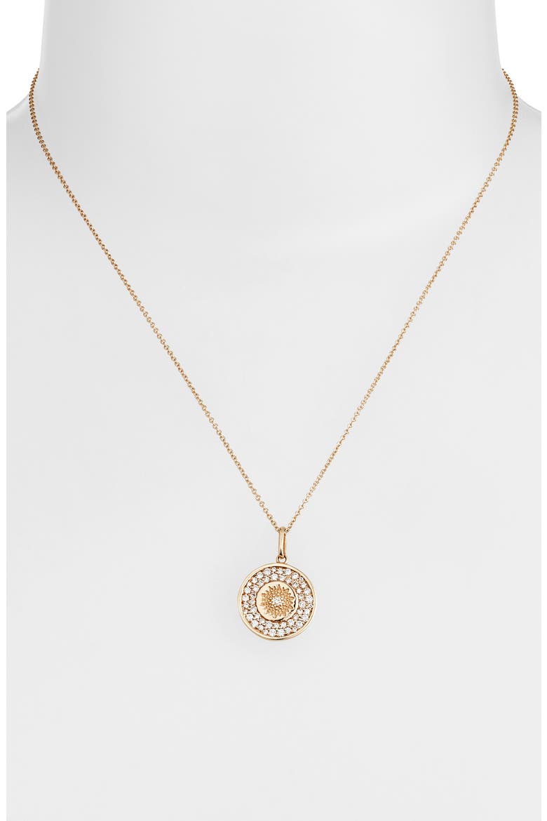Classique Mini Milly Diamond Medallion Necklace, Alternate, color, YELLOW GOLD