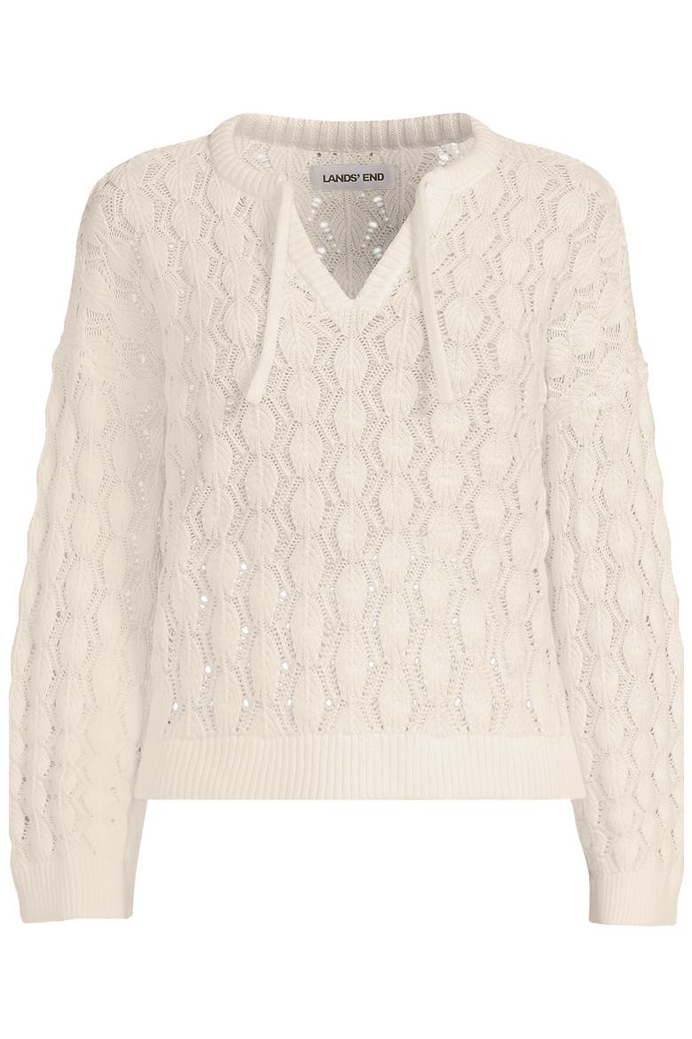 Drifter Tie Notch Neck Sweater, Alternate, color, Fresh Ivory