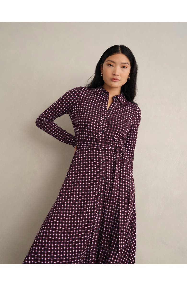 HOBBS LONDON Clarice Printed Midi Dress, Alternate, color, Navy Multi