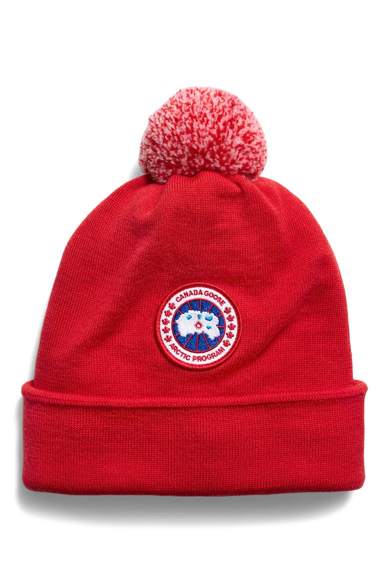Wool Pom Toque, Main, color, CARMINE RED