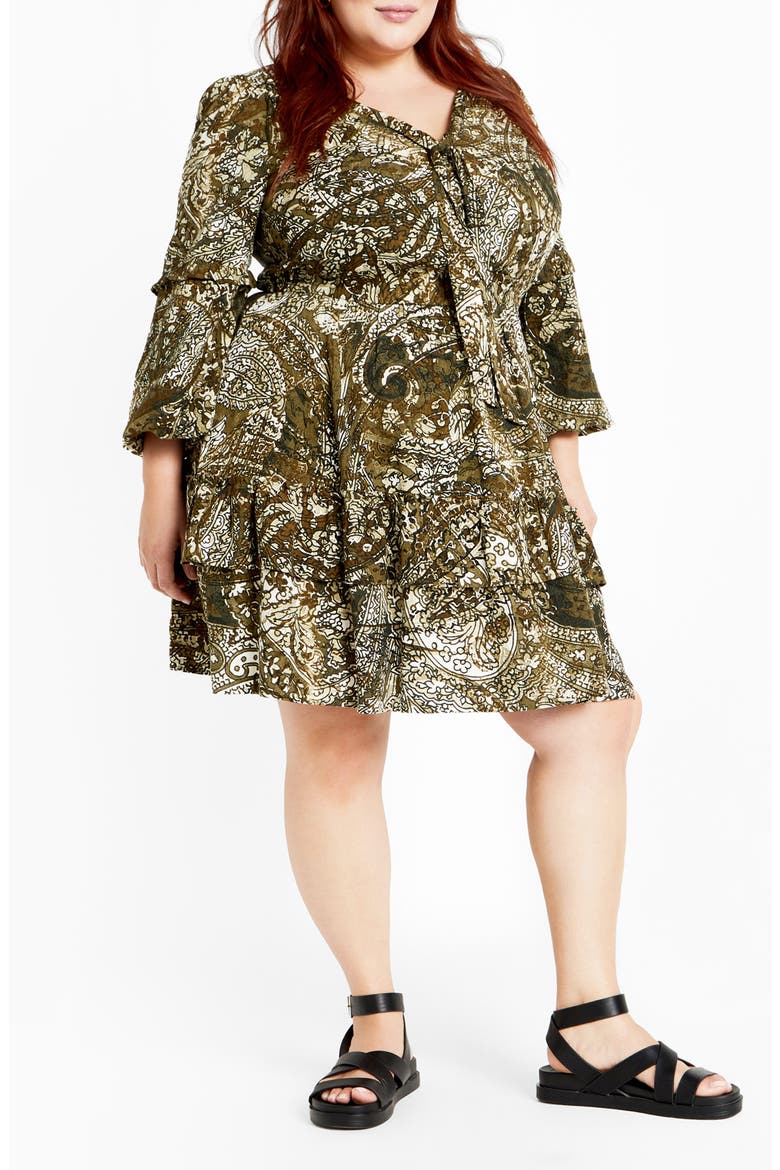Raya Long Sleeve Paisley Dress, Main, color, PAISLEY