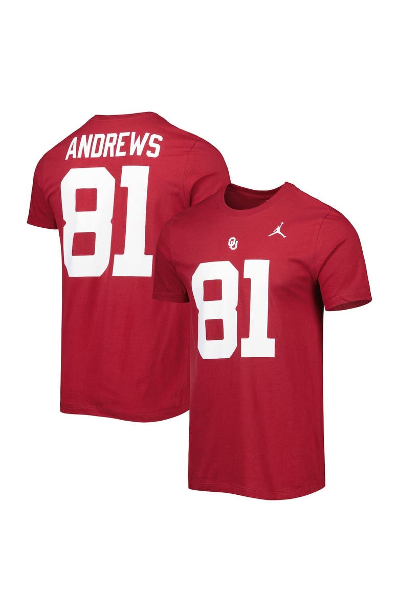 Jordan Brand Men's Jordan Brand Mark Andrews Crimson Oklahoma Sooners Alumni Name & Number Team T-Shirt, Main, color, 
