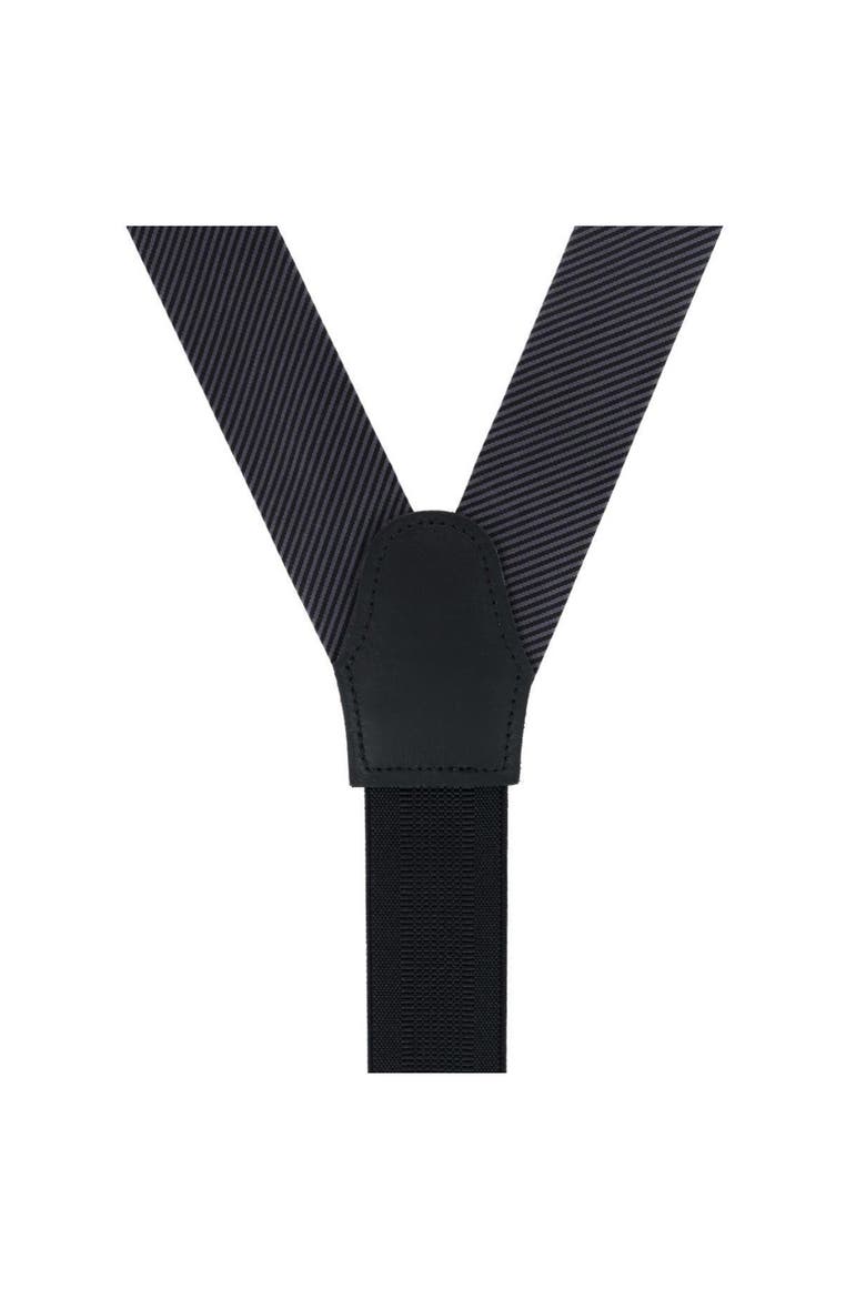 Leyton Diagonal Stripe Silk Formal Suspenders, Alternate, color, GRAPHITE