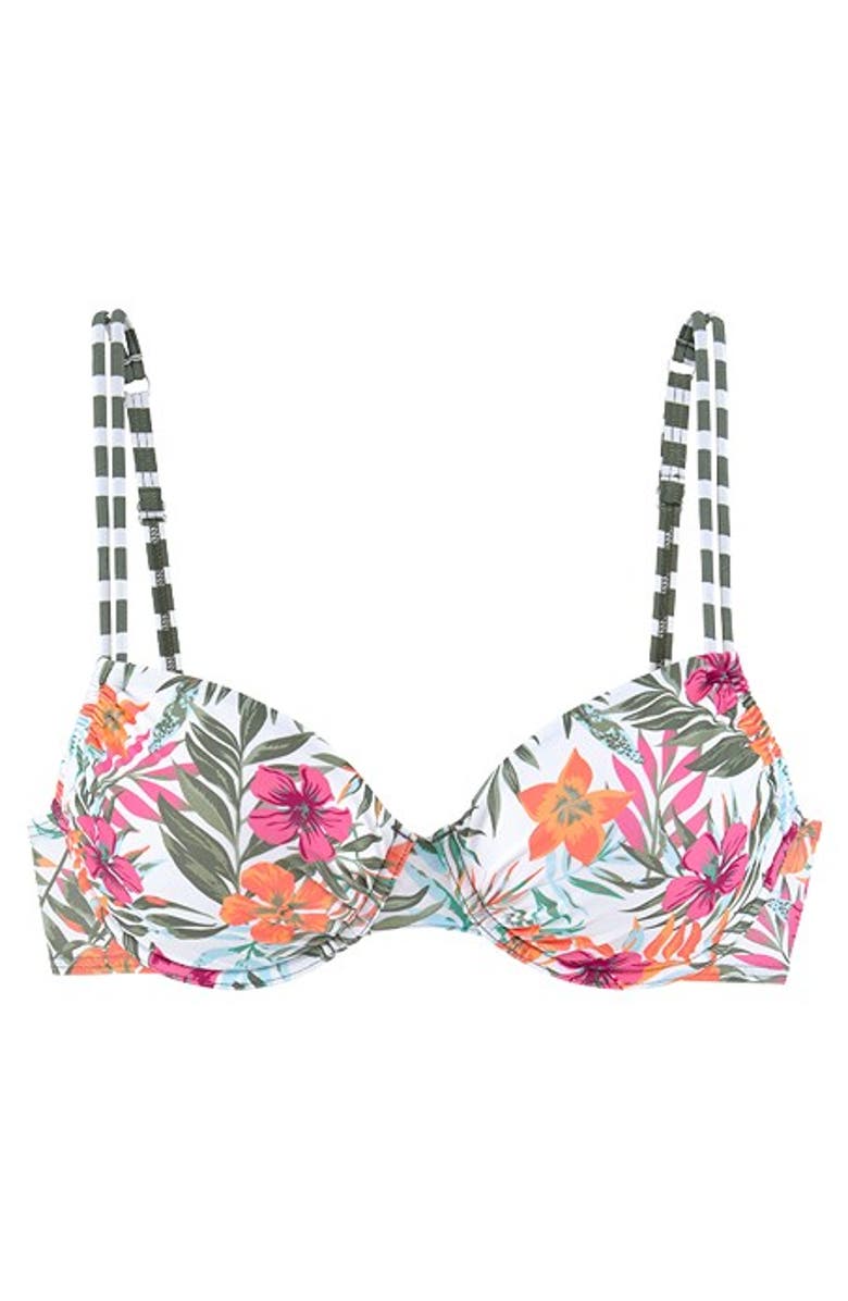 LASCANA Pattern Underwire Bikini Top Size 34B, Alternate, color, White Printed