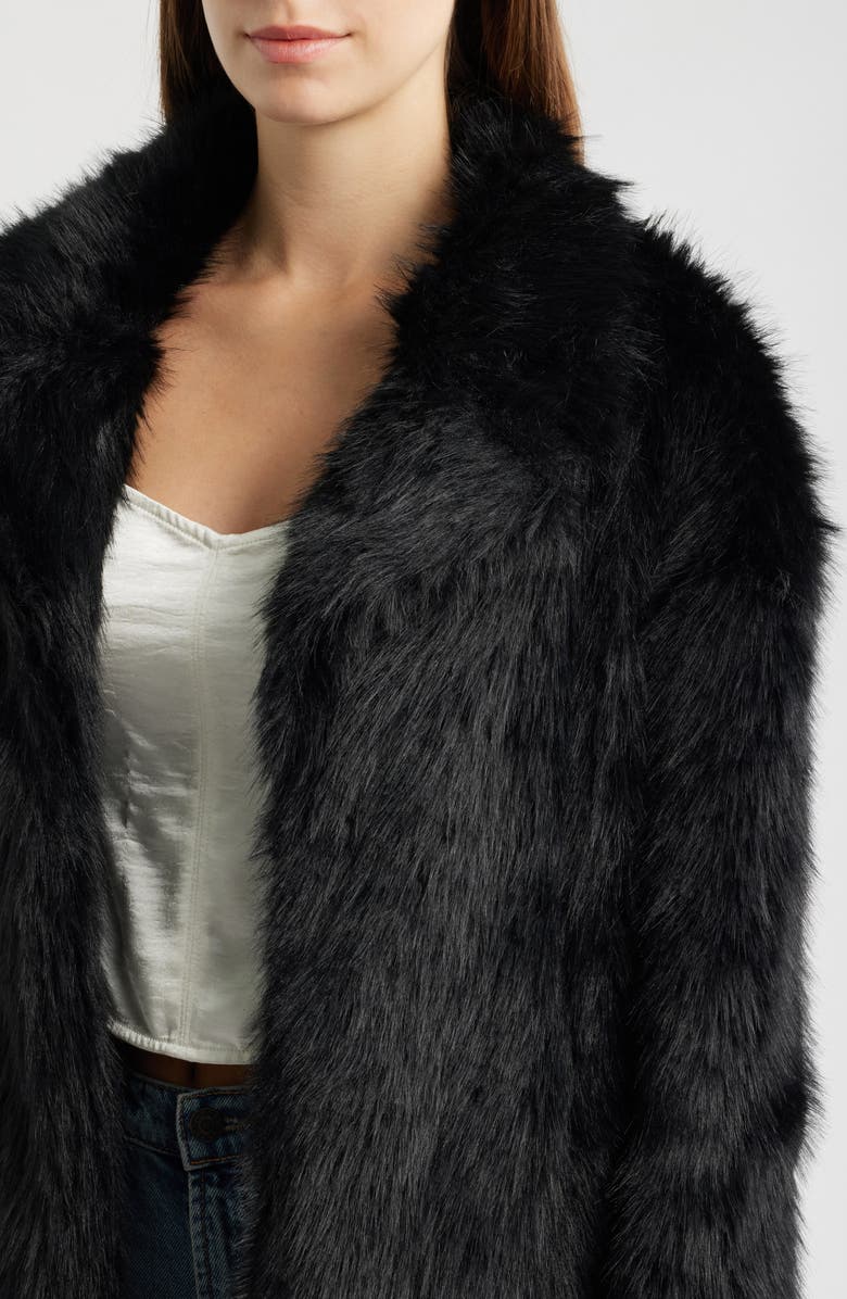 Princess Polly Super Trouper Faux Fur Jacket, Alternate, color, Black