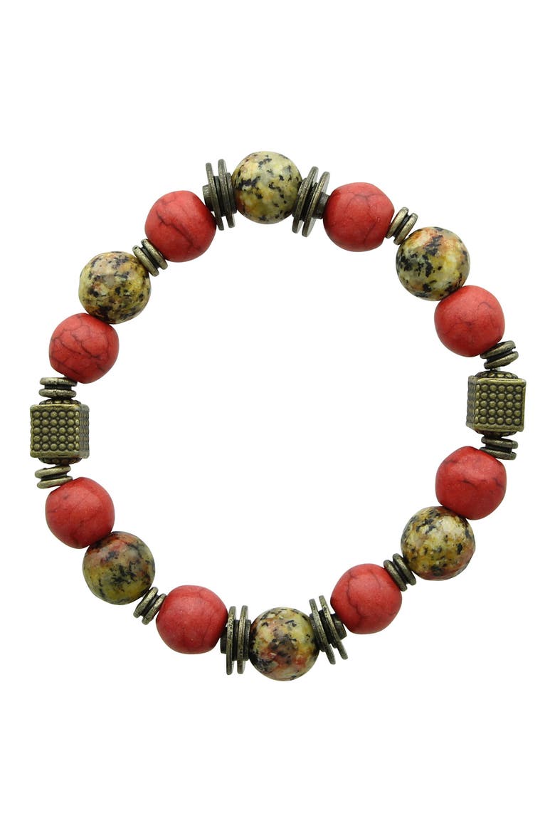 Dana Beaded Bracelet, Main, color, GOLD / RED