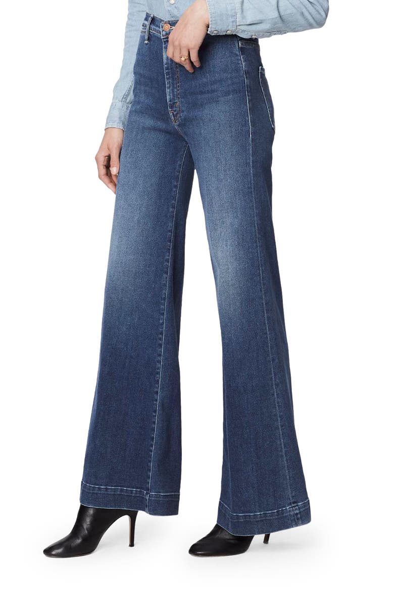MOTHER The Swooner Roller High Waist Wide Leg Jeans, Alternate, color, 