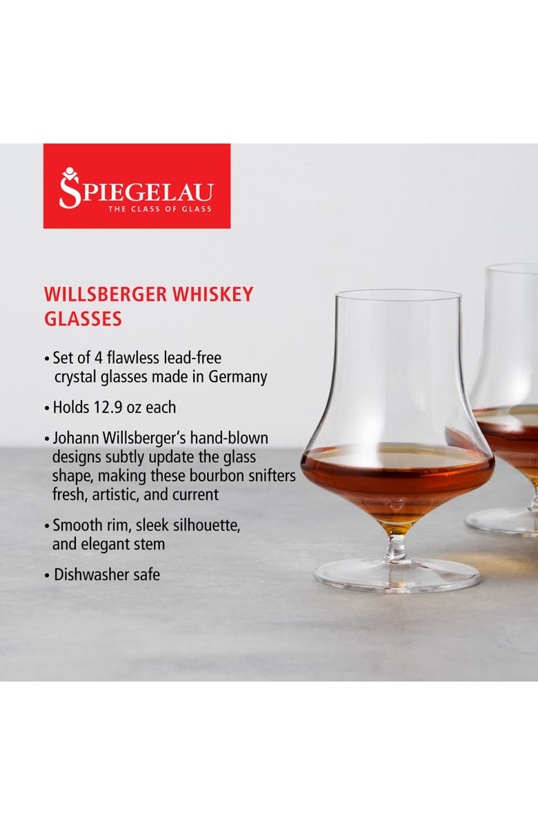 SPIEGELAU Willsberger Whiskey Glass Set of 4, Alternate, color, Clear