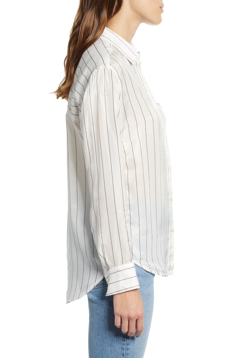 Hayden Shirt, Alternate, color, IVORY BLACK PINSTRIPE