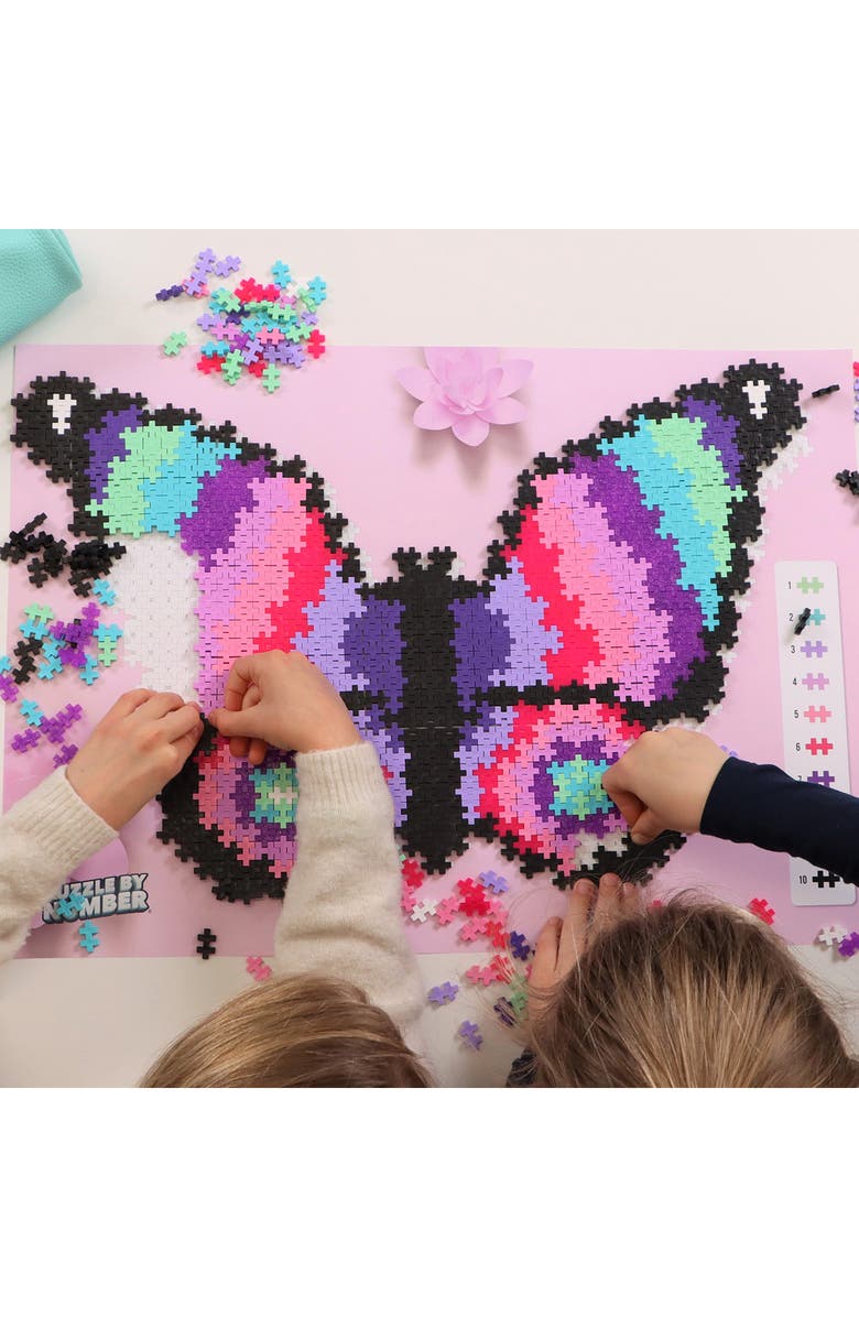 Plus-Plus USA 800-Piece Butterly Puzzle by Number Butterfly, Alternate, color, Multi