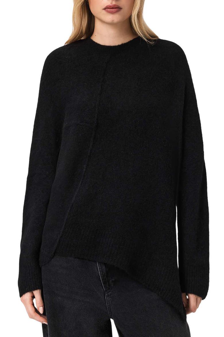Lock Merino Wool Blend Sweater, Main, color, BLACK