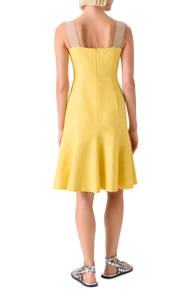 Akris punto Silk & Cotton Shantung Sundress, Alternate, color, Lemon Zing