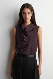 COS Fluid Mock-Neck Scarf Blouse