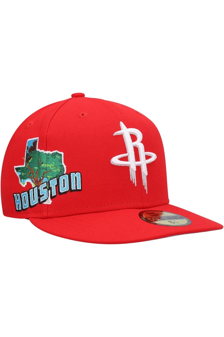 Men's New Era Red Houston Rockets Stateview 59FIFTY Fitted Hat, Main, color, Red