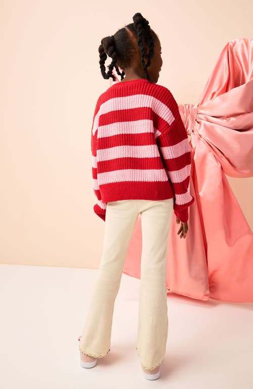 Next Kids' Stripe Holiday Graphic Sweater In Animal Print