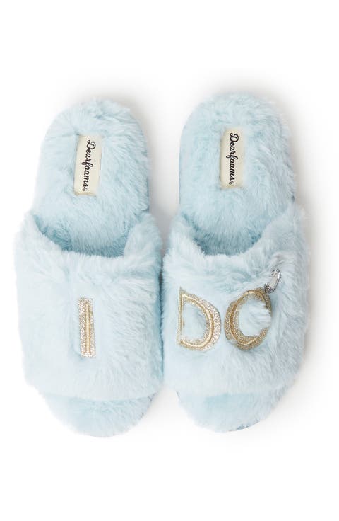 Lane Bridal I Do Fuzzy Slide Slipper