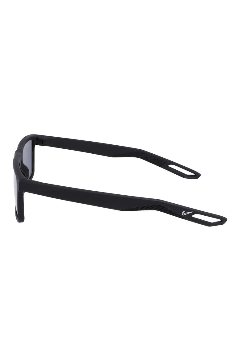 NV03 55mm Rectangular Sunglasses, Alternate, color, MATTE BLACK/ DARK GREY