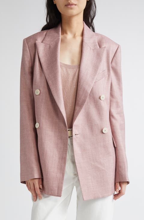 Double Breasted Wool Blend Blazer