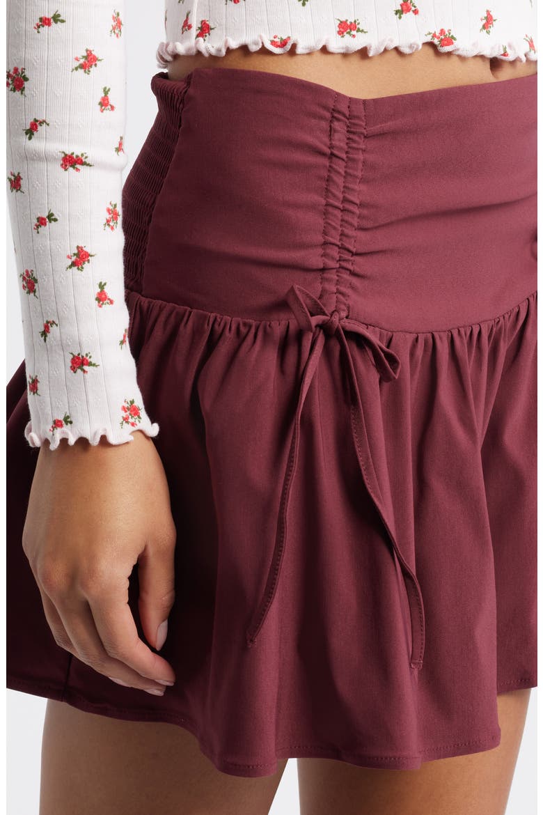 Cinched Miniskirt, Alternate, color, BURGUNDY TANNIN