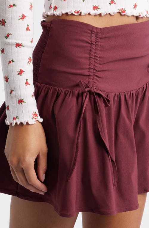 Bp. Cinched Bubble Miniskirt In Burgundy