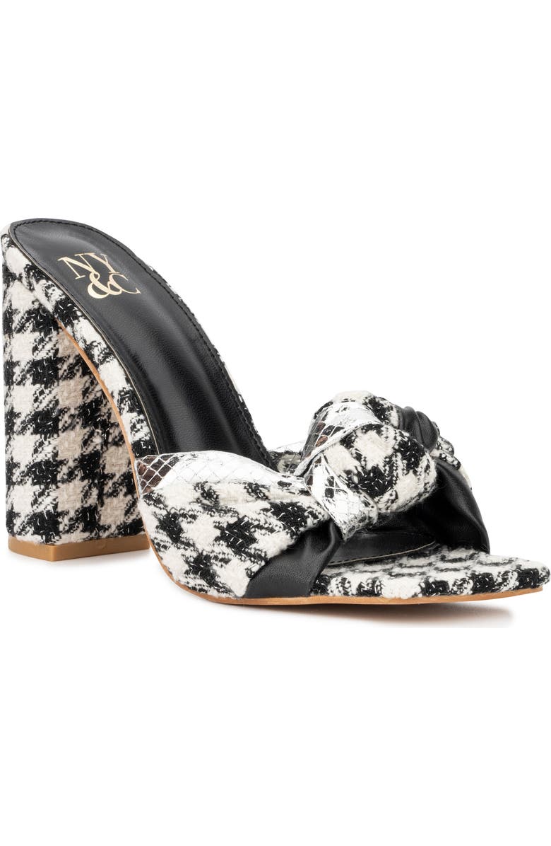 NEW YORK AND COMPANY Anthi Houndstooth Block Heel Sandal, Main, color,