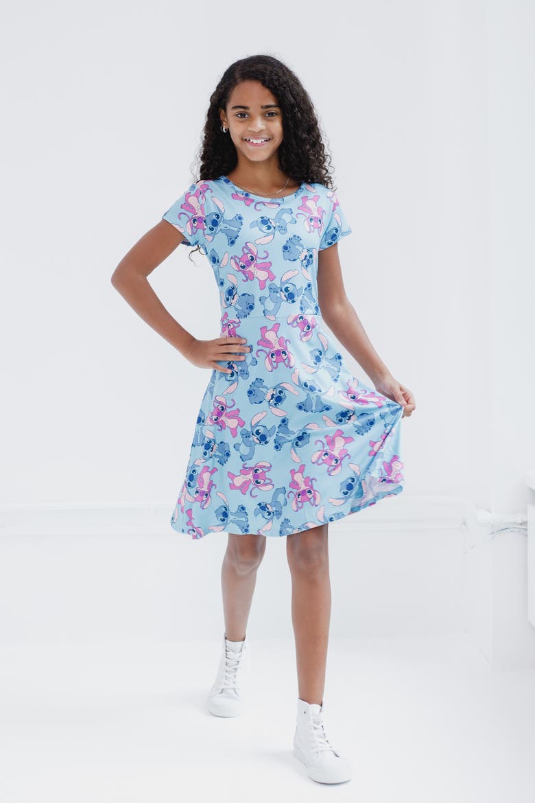 Lilo & Stitch 2-Pack Skater Dresses, Alternate, color, Stitch Angel Blue Grey