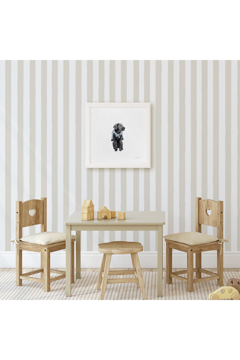 Preppy Black Lab Framed Museum Quality 12" x 12" Art Print, Alternate, color, Multicolored