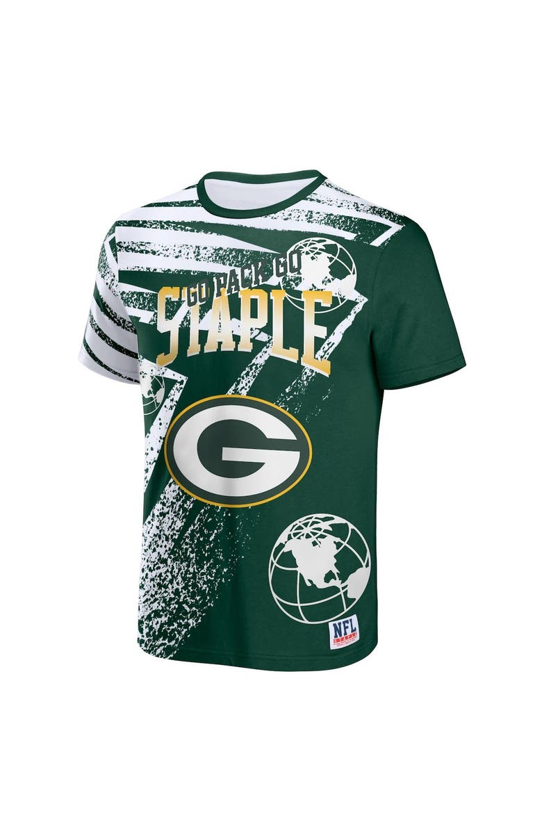 STAPLE Men's NFL x Staple Hunter Green Green Bay Packers All Over Print T-Shirt, Alternate, color, 