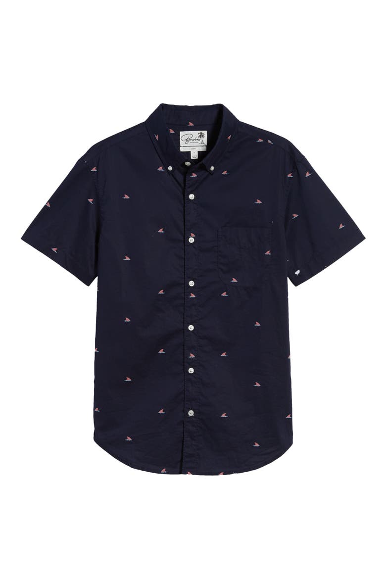 Riviera Slim Fit Shark Fin Short Sleeve Button-Down Shirt, Alternate, color, SHARK FIN FADE OUT PINK