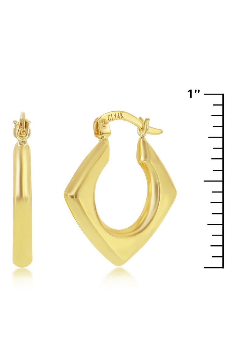 14K Yellow Gold Diamond Shaped Hoop Earrings, Alternate, color, GOLD