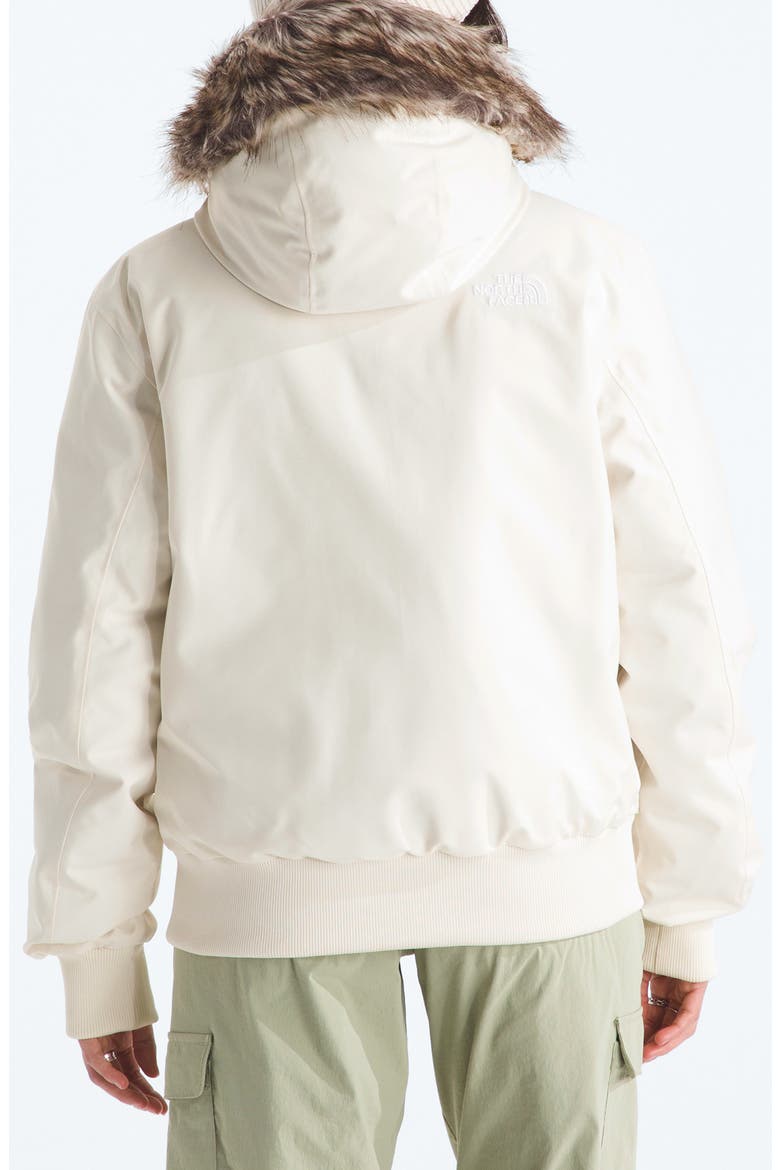 Arctic Water Repellent 600 Fill Power Down Bomber Jacket with Faux Fur Trim, Alternate, color, WHITE DUNE