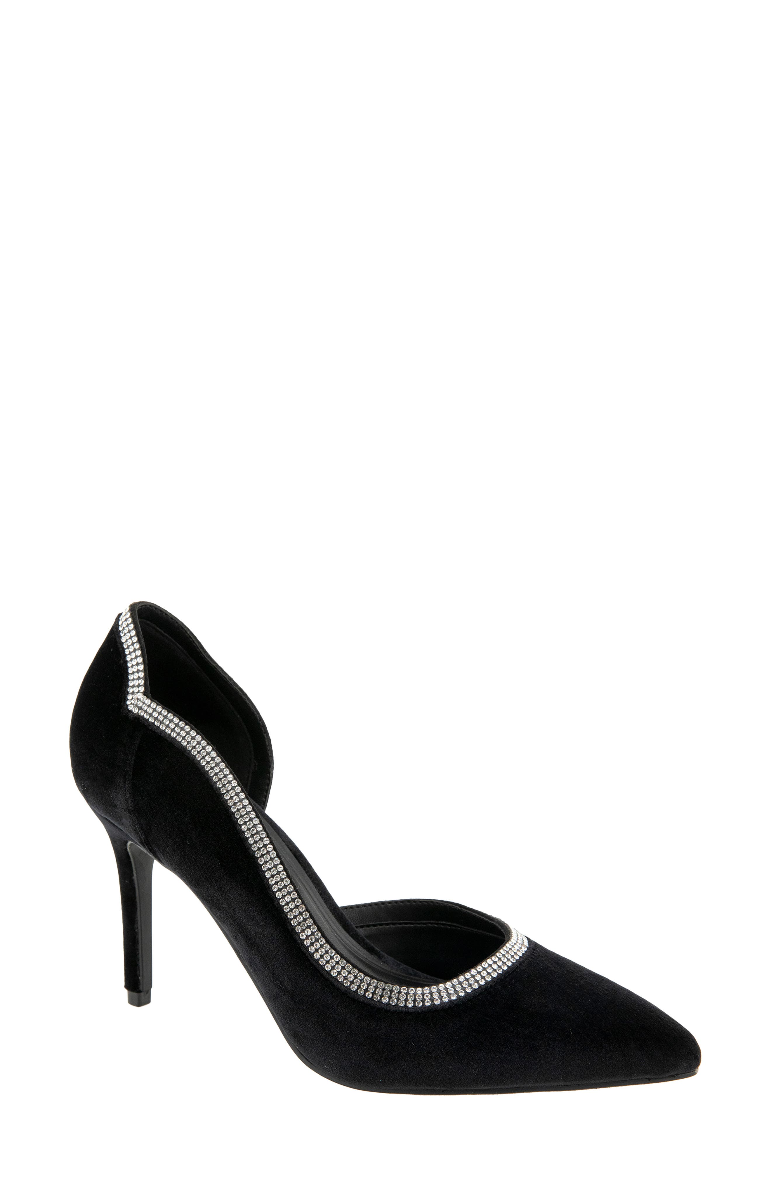 Besa Half d'Orsay Pump, Main, color, BLACK RHINESTONE