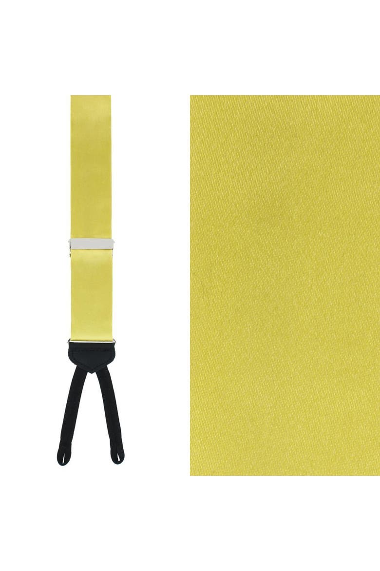 Sutton Solid Color Silk Formal Suspenders | Y-Back, Adjustable Braces, Main, color, Yellow